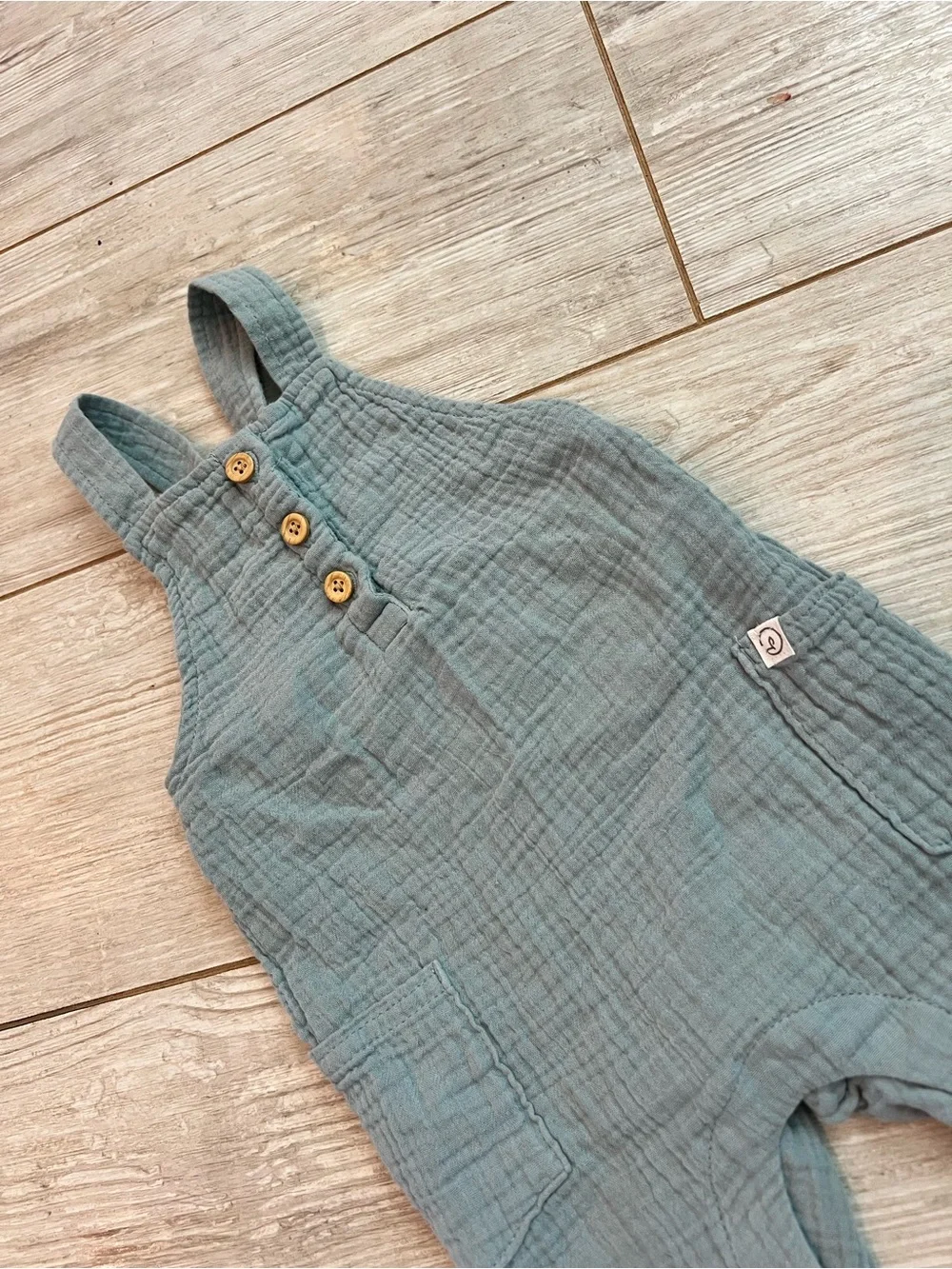 Carter's Teal Muslin Button-Front Overalls